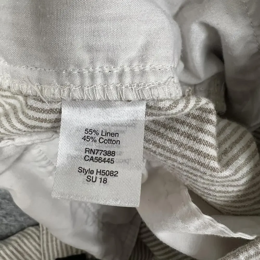 J CREW Pants Mens 32x30 Beige Driggs Jogger Linen Cotton Striped Fits30x28